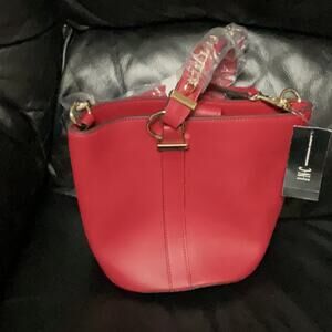 INC International Concepts Red Shoulder Bag with Gold Hardware